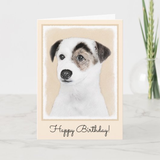 Parson Jack Russell Terrier 絵画's - Dog Art カード (正面)
