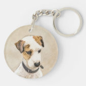 Parson Jack Russell Terrier 絵画's - Dog Art キーホルダー (裏面)