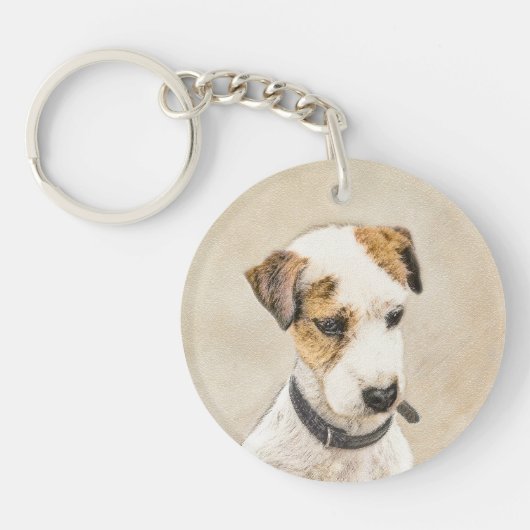 Parson Jack Russell Terrier 絵画's - Dog Art キーホルダー (正面)