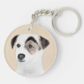Parson Jack Russell Terrier 絵画's - Dog Art キーホルダー (裏面)