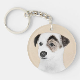 Parson Jack Russell Terrier 絵画's - Dog Art キーホルダー