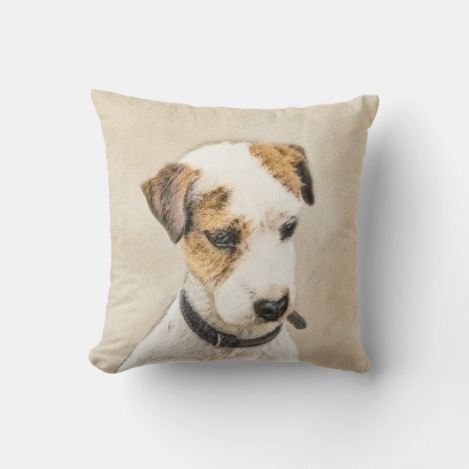 Parson Jack Russell Terrier 絵画's - Dog Art クッション (正面)