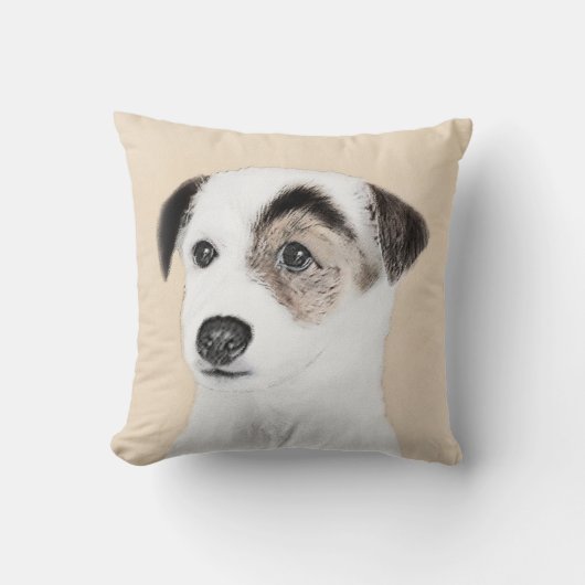 Parson Jack Russell Terrier 絵画's - Dog Art クッション (正面)