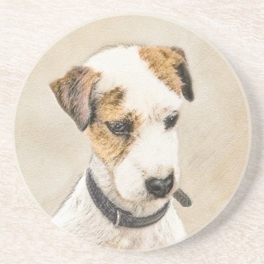 Parson Jack Russell Terrier 絵画's - Dog Art コースター (正面)