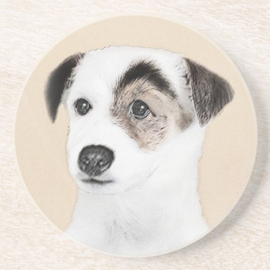 Parson Jack Russell Terrier 絵画's - Dog Art コースター (正面)