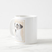 Parson Jack Russell Terrier 絵画's - Dog Art コーヒーマグカップ (正面左)