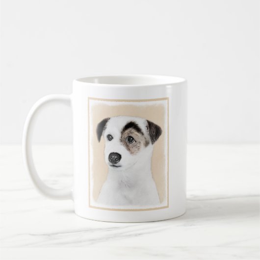 Parson Jack Russell Terrier 絵画's - Dog Art コーヒーマグカップ (左)