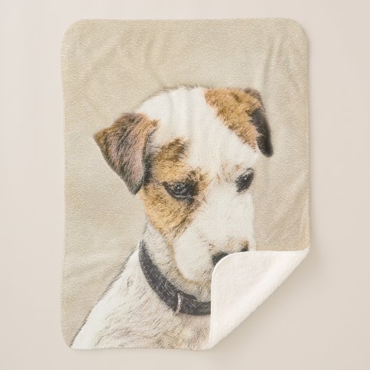 Parson Jack Russell Terrier 絵画's - Dog Art シェルパブランケット (正面)