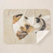 Parson Jack Russell Terrier 絵画's - Dog Art シェルパブランケット (正面(横))