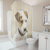 Parson Jack Russell Terrier 絵画's - Dog Art シャワーカーテン (インサイチュ)