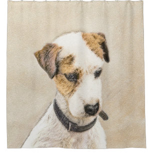 Parson Jack Russell Terrier 絵画's - Dog Art シャワーカーテン