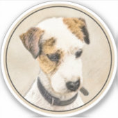 Parson Jack Russell Terrier 絵画's - Dog Art シール (正面)