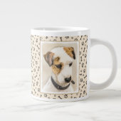 Parson Jack Russell Terrier 絵画's - Dog Art ジャンボコーヒーマグカップ (右)
