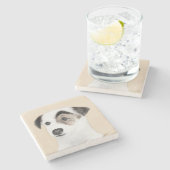 Parson Jack Russell Terrier 絵画's - Dog Art ストーンコースター (横)