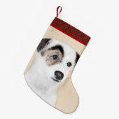 Parson Jack Russell Terrier 絵画's - Dog Art スモールクリスマスストッキング (正面 (吊り時))
