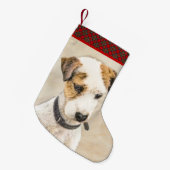 Parson Jack Russell Terrier 絵画's - Dog Art スモールクリスマスストッキング (正面 (吊り時))
