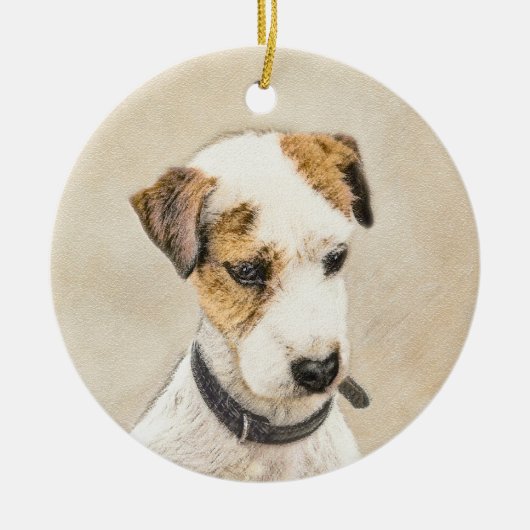 Parson Jack Russell Terrier 絵画's - Dog Art セラミックオーナメント (正面)
