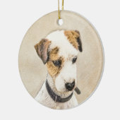Parson Jack Russell Terrier 絵画's - Dog Art セラミックオーナメント (左)