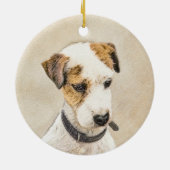 Parson Jack Russell Terrier 絵画's - Dog Art セラミックオーナメント (裏面)