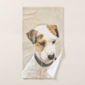 Parson Jack Russell Terrier 絵画's - Dog Art バスタオルセット (ハンドタオル)