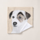 Parson Jack Russell Terrier 絵画's - Dog Art バスタオルセット (ウォッシュタオル)