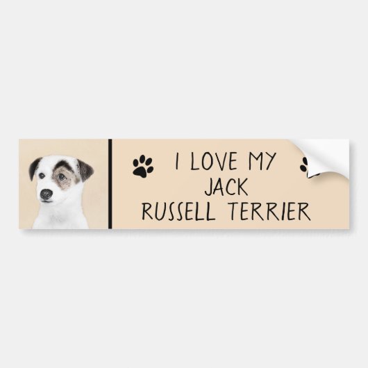 Parson Jack Russell Terrier 絵画's - Dog Art バンパーステッカー (正面)