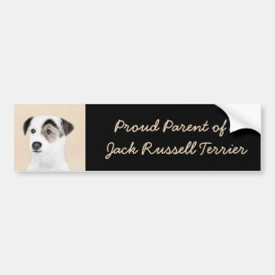 Parson Jack Russell Terrier 絵画's - Dog Art バンパーステッカー