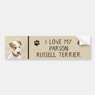Parson Jack Russell Terrier 絵画's - Dog Art バンパーステッカー