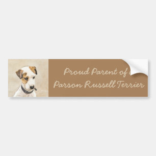 Parson Jack Russell Terrier 絵画's - Dog Art バンパーステッカー