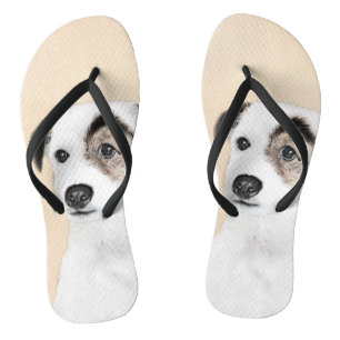 Parson Jack Russell Terrier 絵画's - Dog Art ビーチサンダル