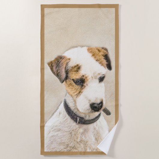 Parson Jack Russell Terrier 絵画's - Dog Art ビーチタオル (正面)