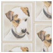 Parson Jack Russell Terrier 絵画's - Dog Art ファブリック (クローズアップ)