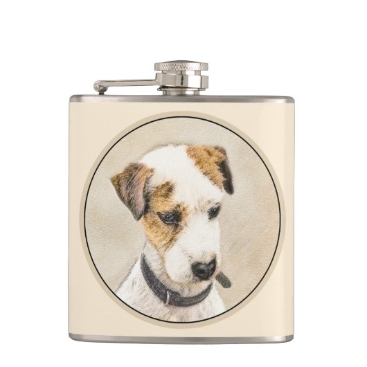 Parson Jack Russell Terrier 絵画's - Dog Art フラスク (正面)