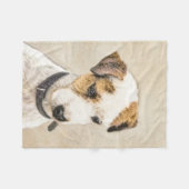 Parson Jack Russell Terrier 絵画's - Dog Art フリースブランケット (正面(横))