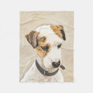 Parson Jack Russell Terrier 絵画's - Dog Art フリースブランケット