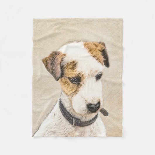 Parson Jack Russell Terrier 絵画's - Dog Art フリースブランケット (正面)