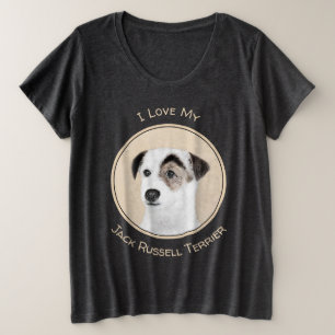 Parson Jack Russell Terrier 絵画's - Dog Art プラスサイズTシャツ