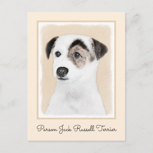 Parson Jack Russell Terrier 絵画's - Dog Art ポストカード (正面)