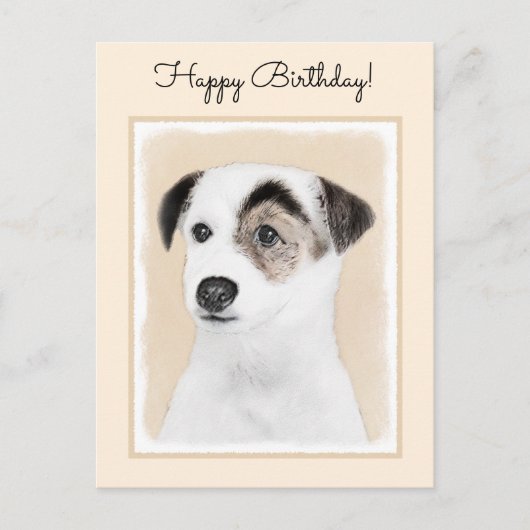 Parson Jack Russell Terrier 絵画's - Dog Art ポストカード (正面)