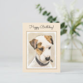 Parson Jack Russell Terrier 絵画's - Dog Art ポストカード (スタンド正面)