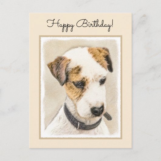 Parson Jack Russell Terrier 絵画's - Dog Art ポストカード (正面)