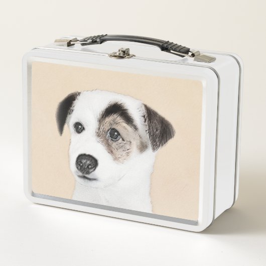 Parson Jack Russell Terrier 絵画's - Dog Art メタルランチボックス (正面)