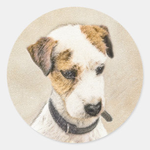 Parson Jack Russell Terrier 絵画's - Dog Art ラウンドシール