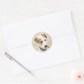 Parson Jack Russell Terrier 絵画's - Dog Art ラウンドシール (封筒)
