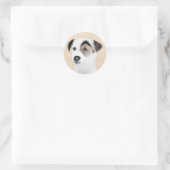 Parson Jack Russell Terrier 絵画's - Dog Art ラウンドシール (バッグ)