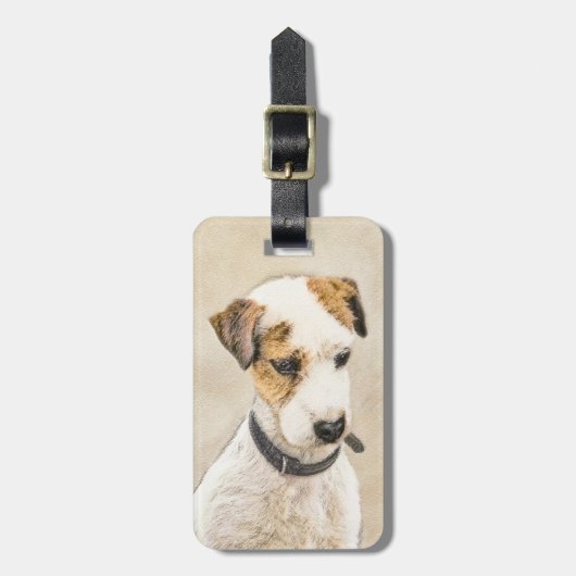 Parson Jack Russell Terrier 絵画's - Dog Art ラゲッジタグ (正面縦)