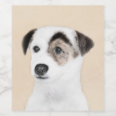 Parson Jack Russell Terrier 絵画's - Dog Art ワインラベル (シングルラベル)