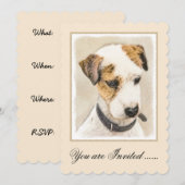 Parson Jack Russell Terrier 絵画's - Dog Art 招待状 (正面/裏面)