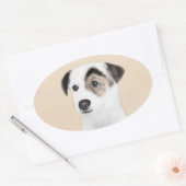 Parson Jack Russell Terrier 絵画's - Dog Art 楕円形シール (封筒)