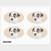 Parson Jack Russell Terrier 絵画's - Dog Art 楕円形シール (シート)
